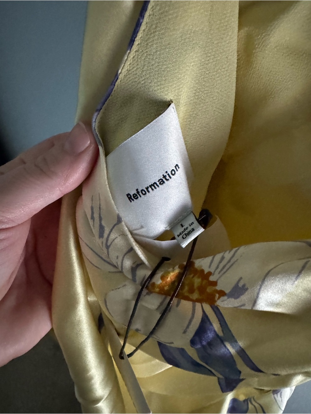 Reformation Scotia Yellow Floral Asymmetrical Slip Dress - Picture 6 of 6